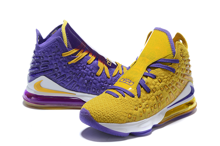 2020 Nike LeBron James 17 Purple Yellow White - Click Image to Close